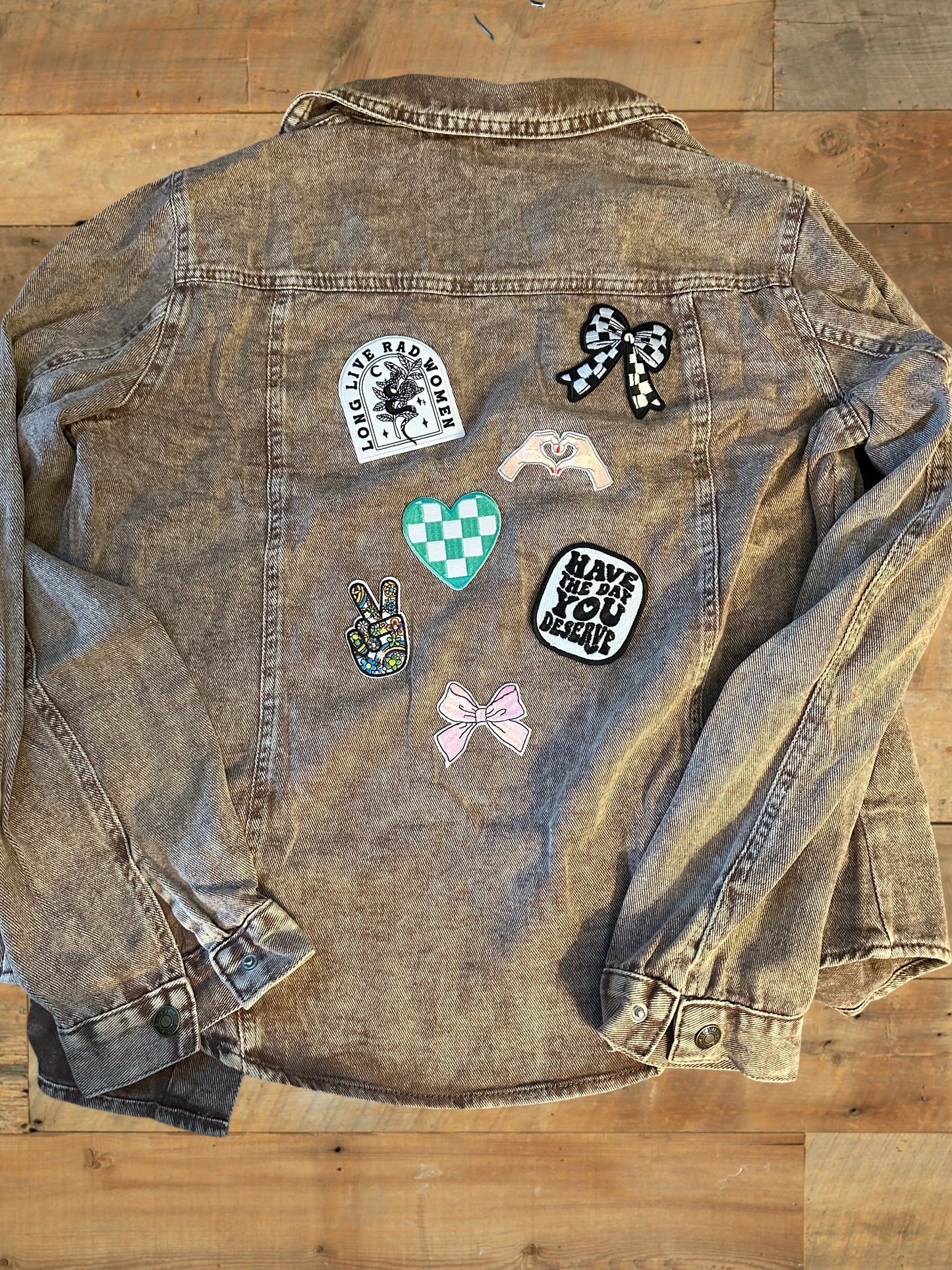 Brown Denim Patch Jacket