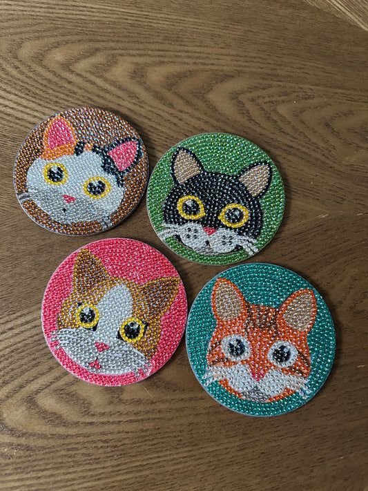 Kitty Gemstone Coasters