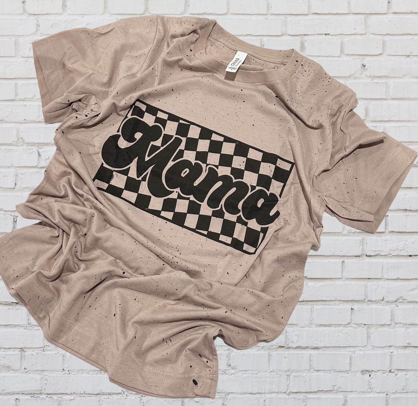 Mama Checkered Splat Tee