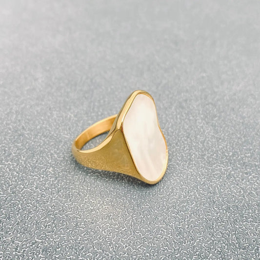 Shell Geometric 18K Gold Plated Stainless Steel Ring