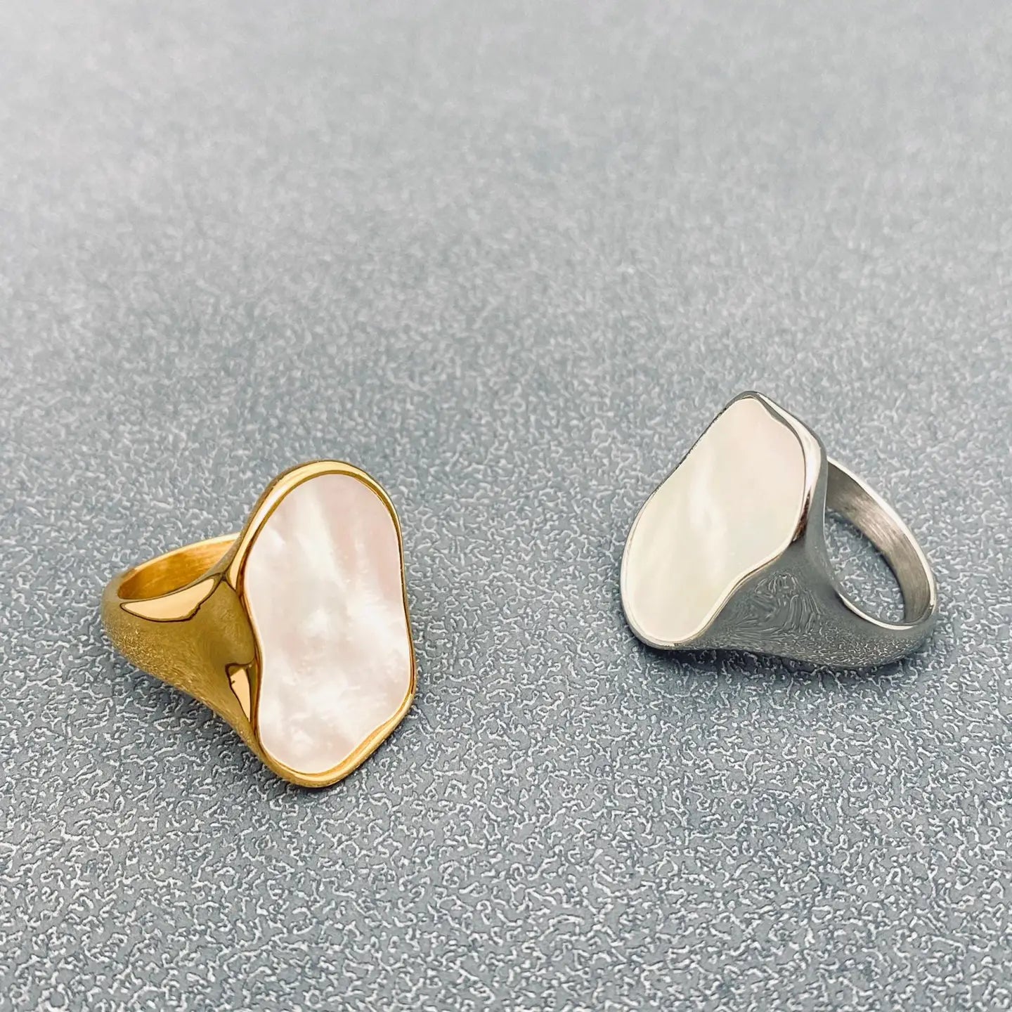 Shell Geometric 18K Gold Plated Stainless Steel Ring