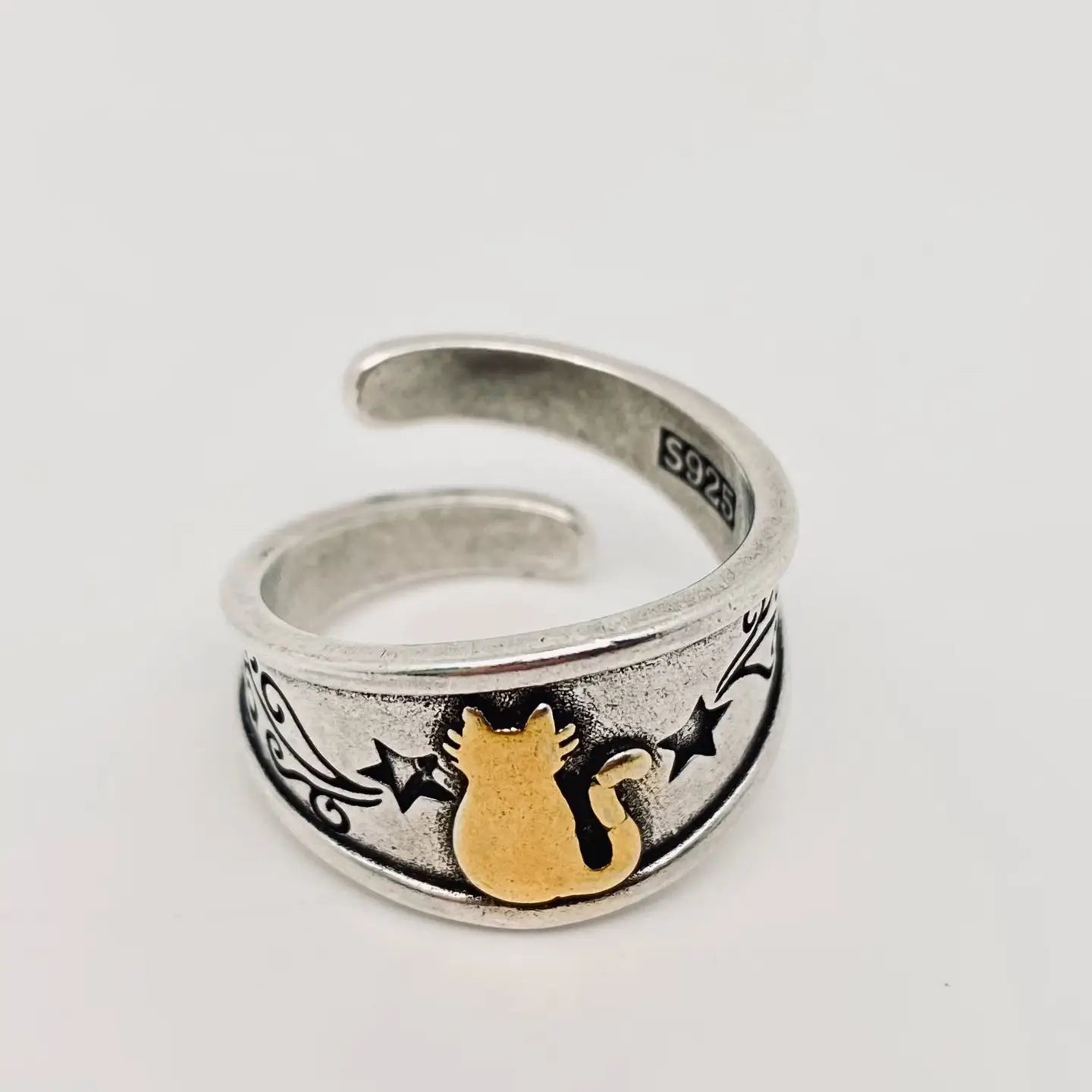 Silver Plated Cat Ring