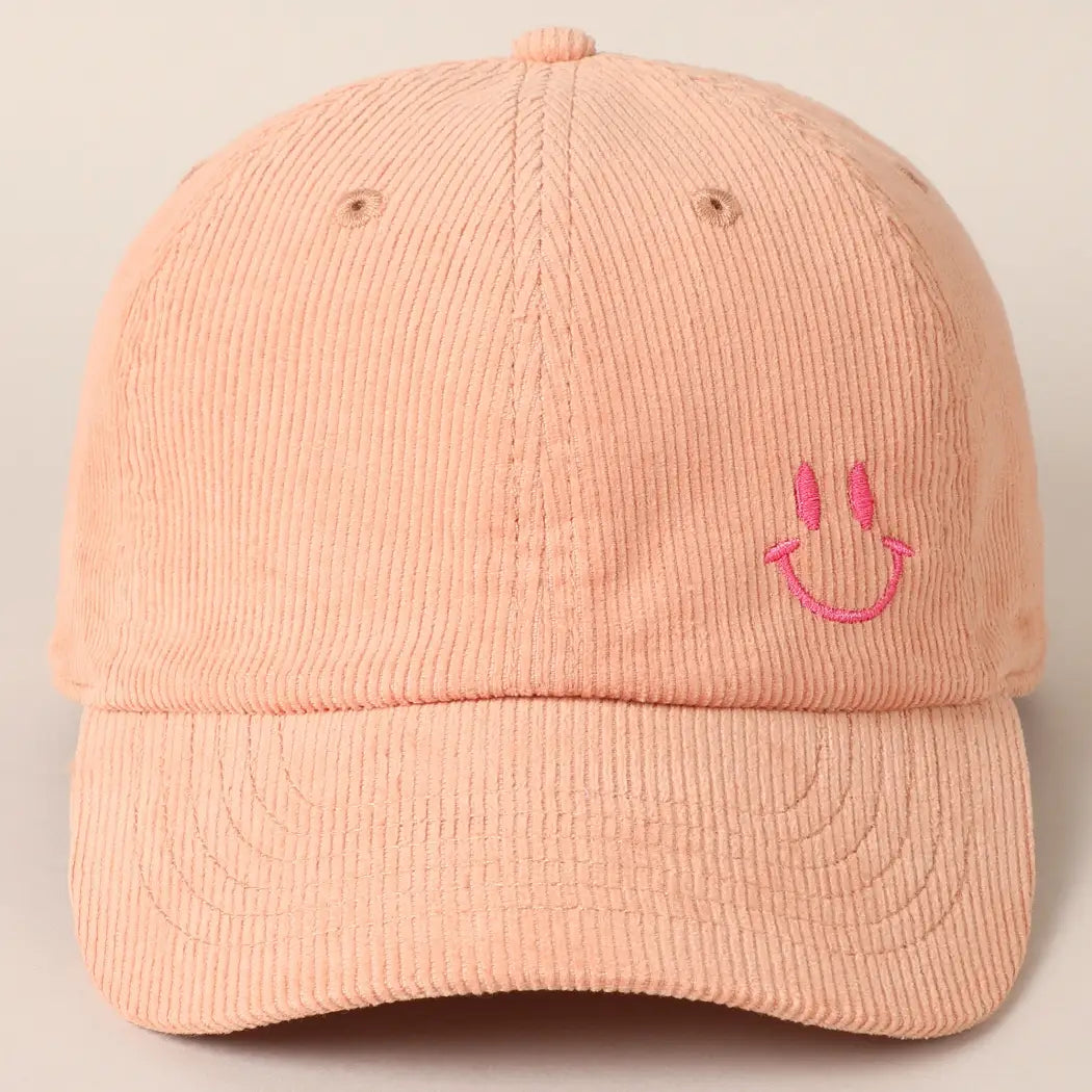 Embroidered Smiley Cap