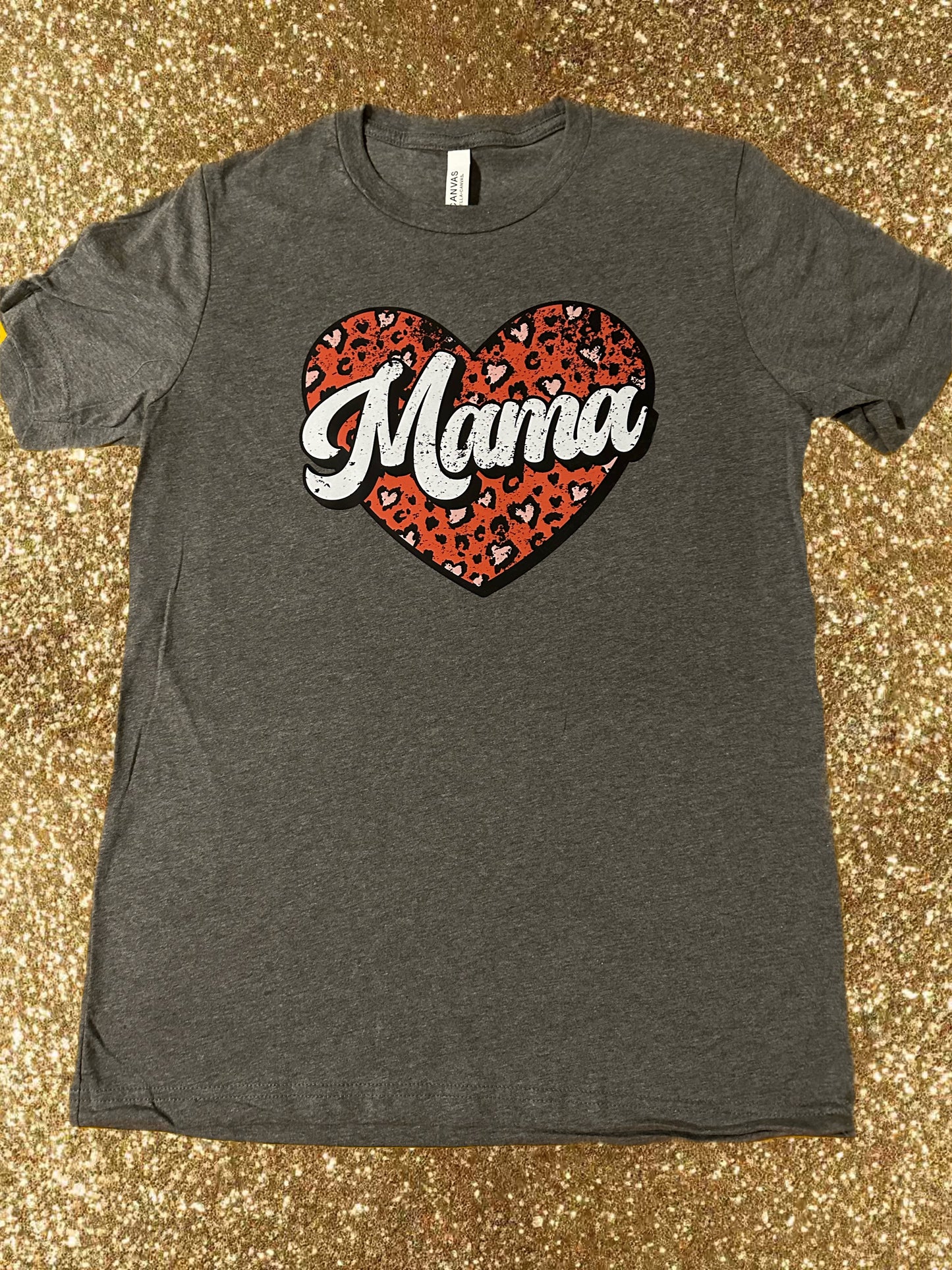 Mama Heart Leopard Tee