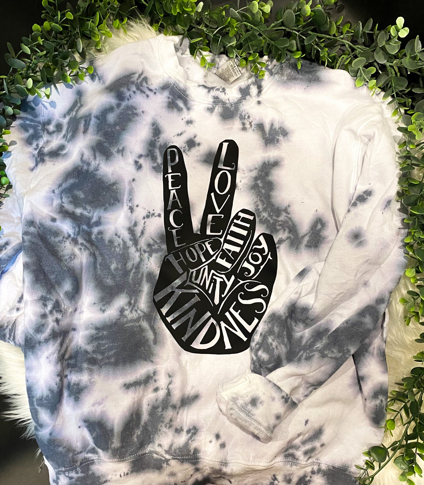 Peace & Love Crewneck | Sweatshirt | Tie Dye | Custom | Positivity | Gifts under $30